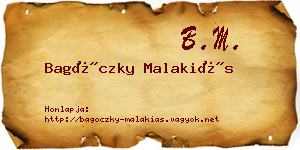 Bagóczky Malakiás névjegykártya